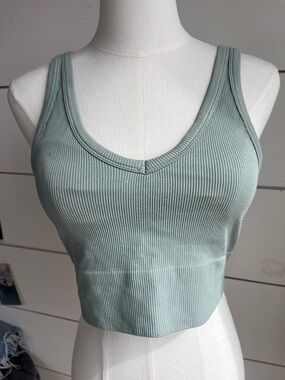 Streetwear Society Ribbed Scoop Tank — Sage